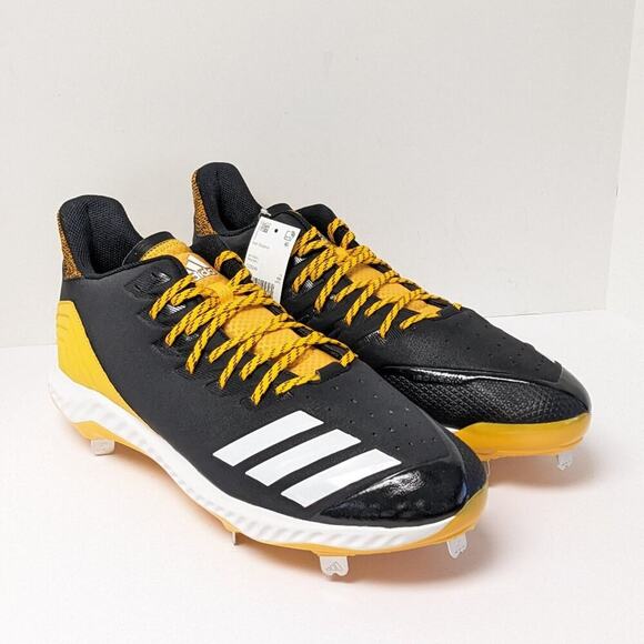 Adidas Icon Bounce Baseball Cleats, Black/Yellow,...